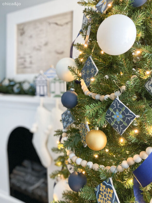 Portuguese tile themed Christmas tree