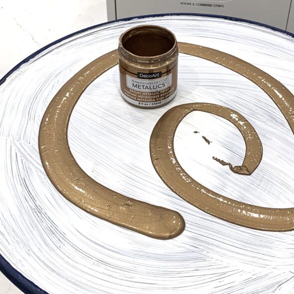 Resin topped side table with embedded coins