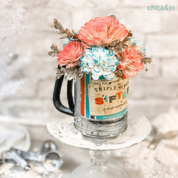 Use vintage containers to make Christmas decor