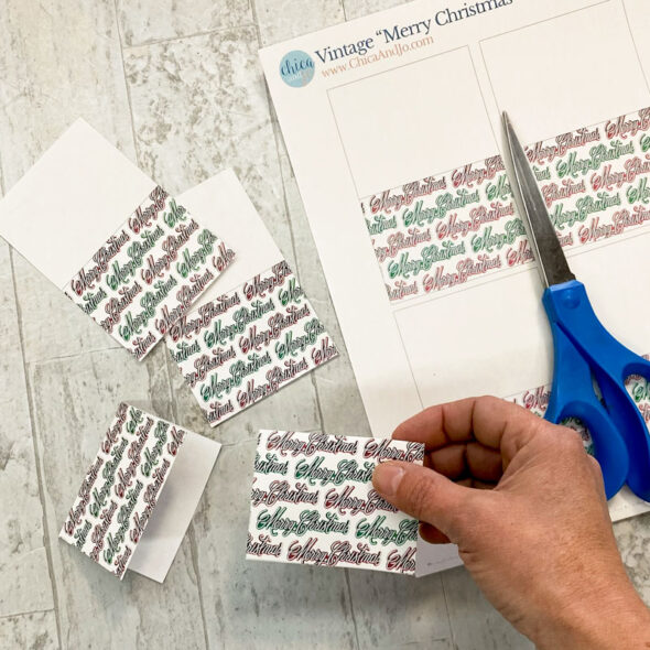 Printable Christmas cards and tags from vintage cake picks