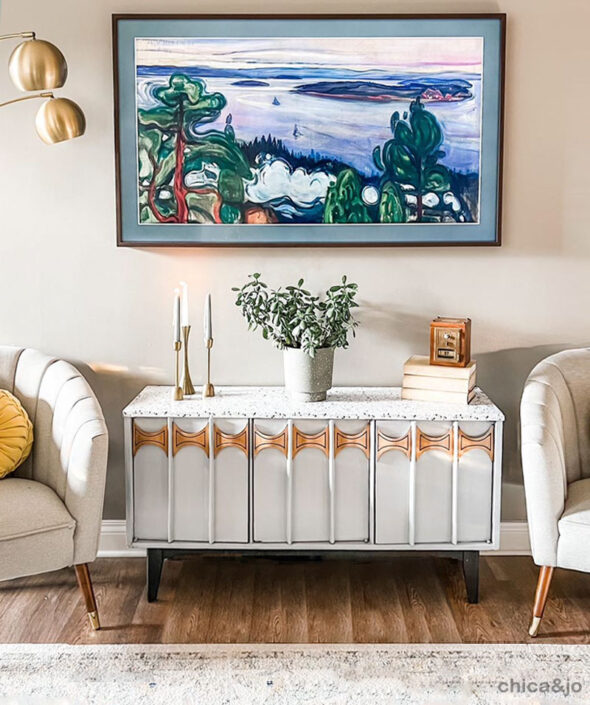 Mid-century modern console table makeover
