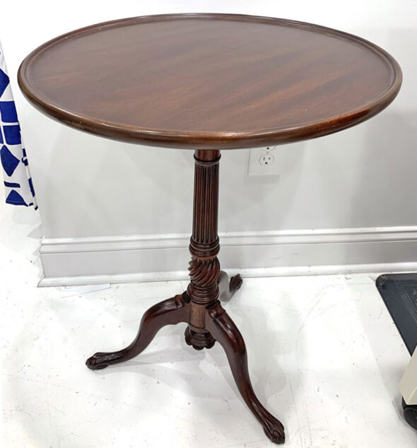 Resin topped side table with embedded coins