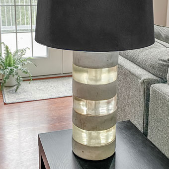 Resin Topped Side Table with Embedded Coins