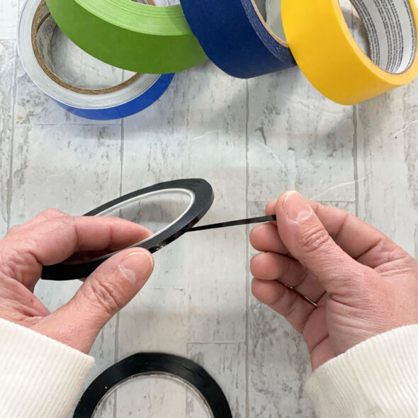 Get ultra-thin masking tape lines with whiteboard grid tape