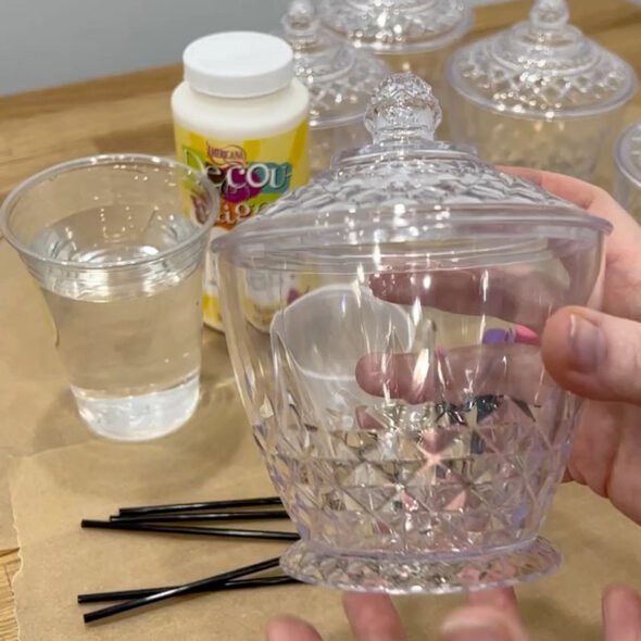 DIY colored glass from dollar store containers