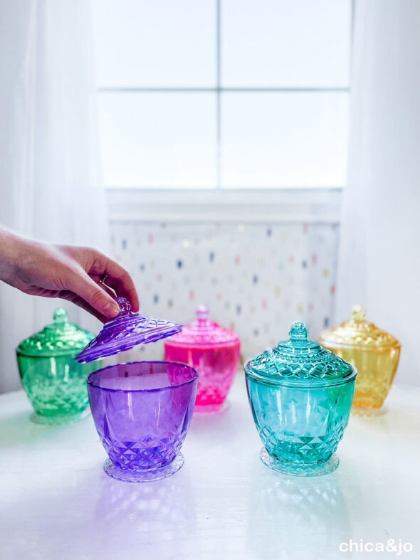 DIY colored glass from dollar store containers