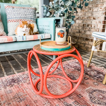 Rattan Side Table Makeover