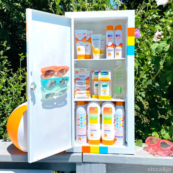 Sunscreen storage cabinet for summer fun