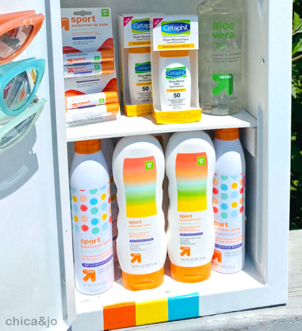 Sunscreen storage cabinet for summer fun