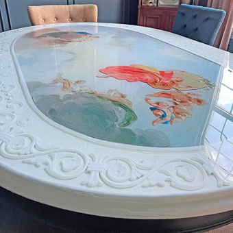 Unique Layered Resin Dining Room Table