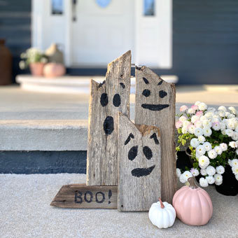 Barnwood Ghost Rustic Porch Decor for Halloween
