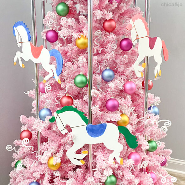 Pink carousel Christmas tree
