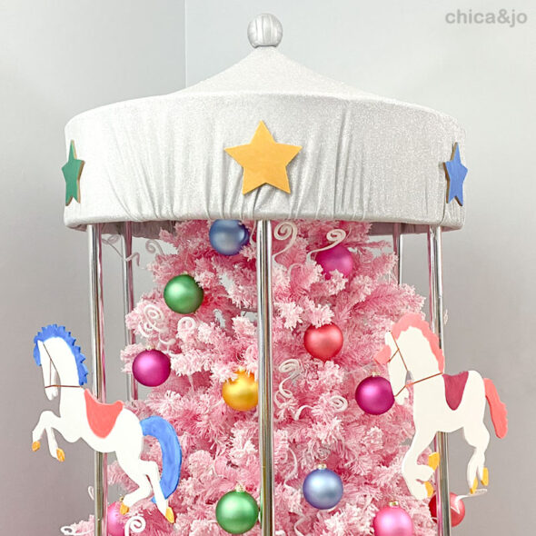 Pink carousel Christmas tree