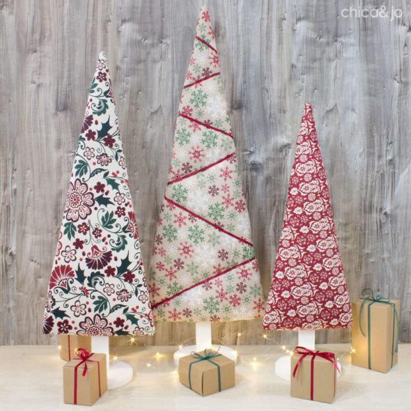 Unique Christmas tree ideas - upholstered fabric trees