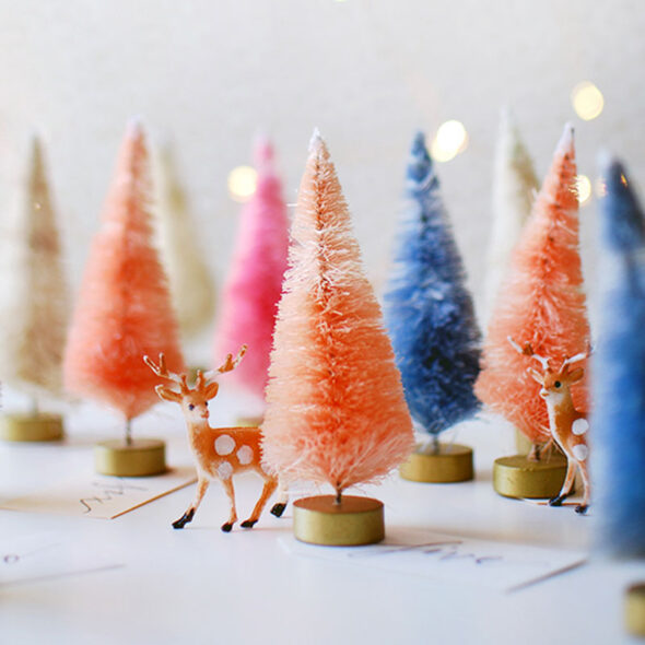 diy advent calendar ideas - bottle brush trees