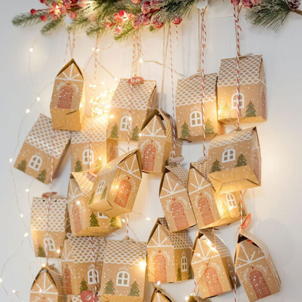 DIY Advent calendar ideas - kraft houses