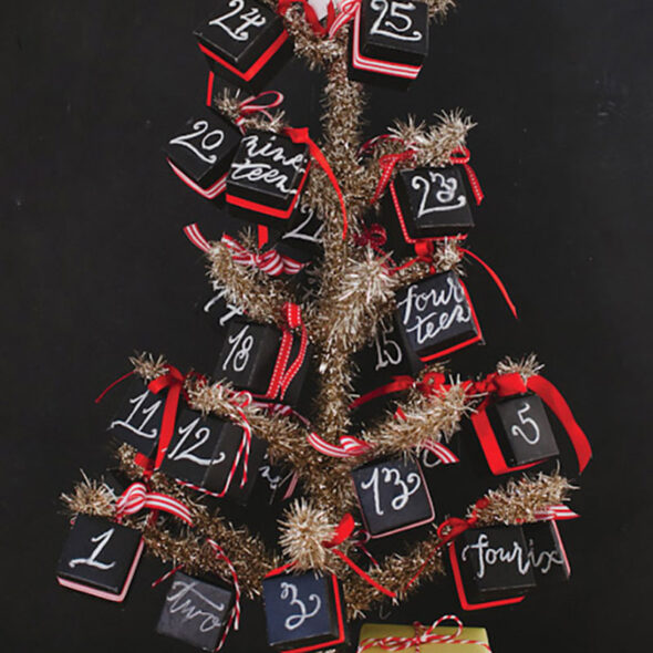 diy advent calendar idea - chalkboard boxes