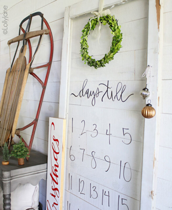 diy advent calendar ideas - dry erase window pane