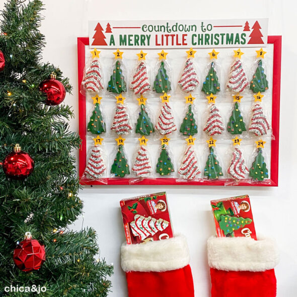 10 unique DIY Advent calendar ideas - little debbie christmas tree cake calendar