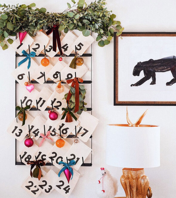 diy advent calendar ideas - wall mounted mug rack