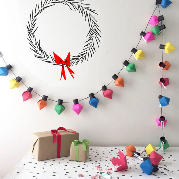 diy advent calendar ideas - paper retro christmas lights