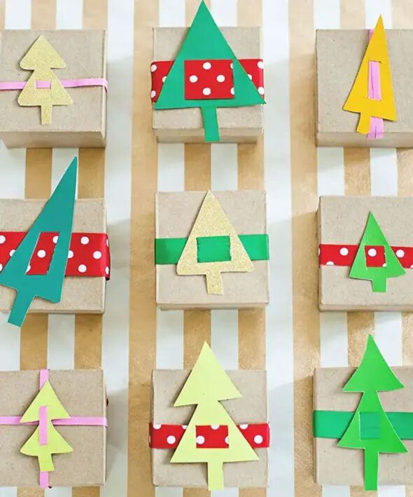 diy advent calendar ideas - paper tree boxes