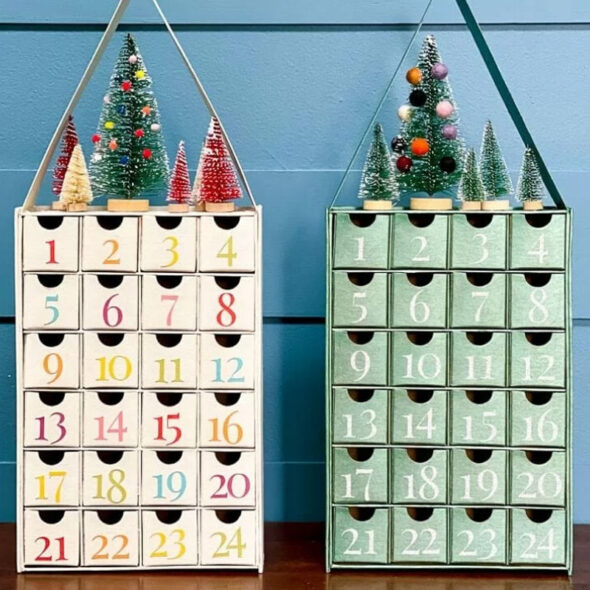 diy advent calendar ideas - papier mache boxes