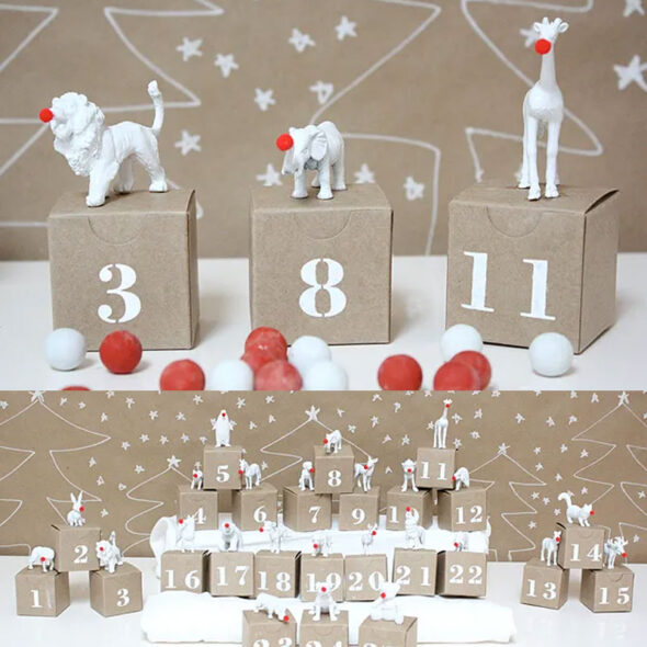 diy advent calendar ideas - rudolphs friends red noses