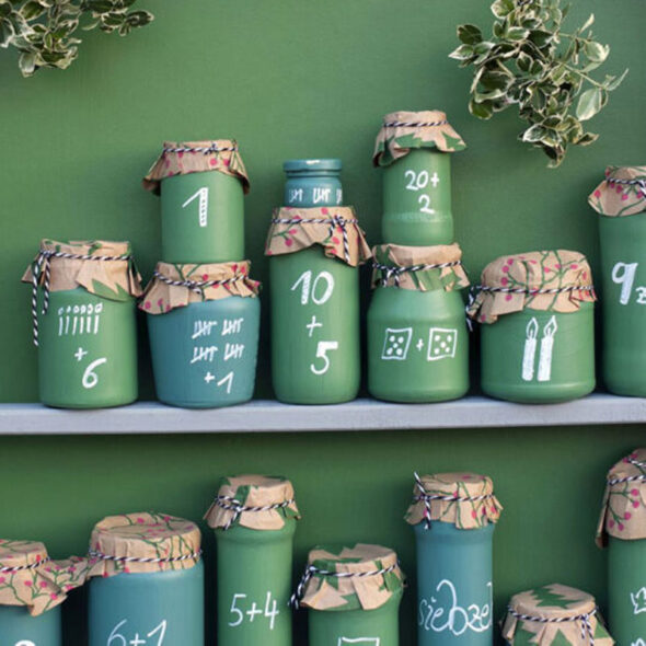 diy advent calendar ideas - upcycled glass jars