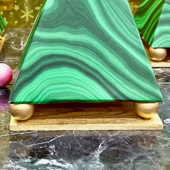 faux malachite Christmas trees