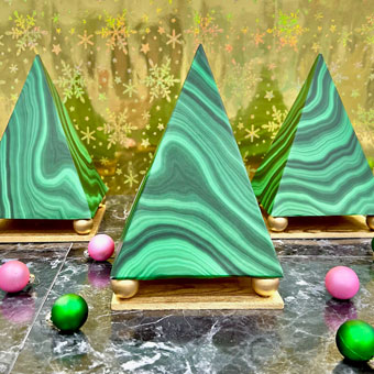 Faux Malachite Christmas Trees