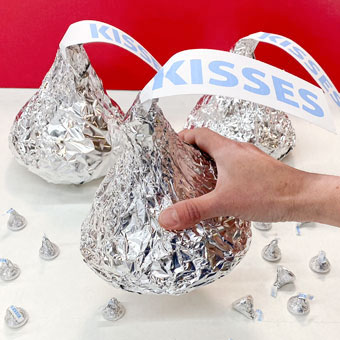 Make Giant Hersheys Kisses from Foil