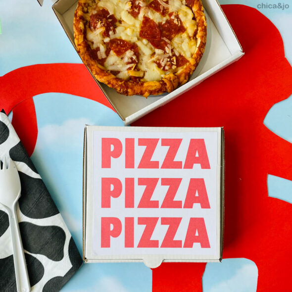 Toy Story party ideas - Individual pizza in mini pizza boxes