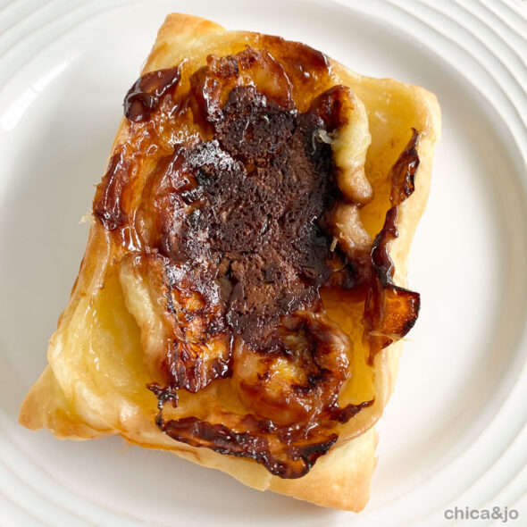 upside down puff pastry recipe - banana nutella