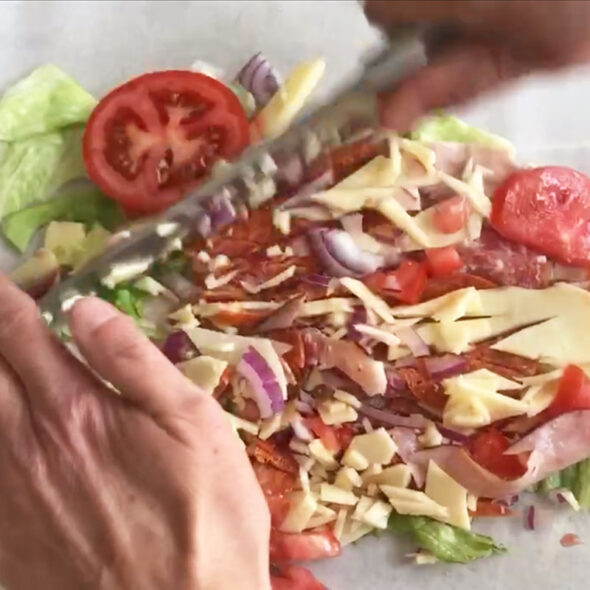 chopped sandwich recipes - how to make an italian chopped sub