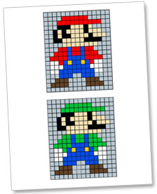 super mario brothers 8bit pixel art - party decor backdrop