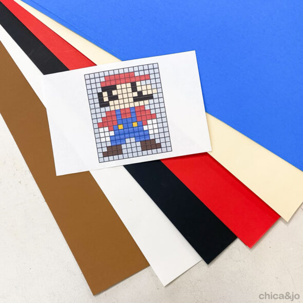 super mario brothers 8bit pixel art - party decor backdrop