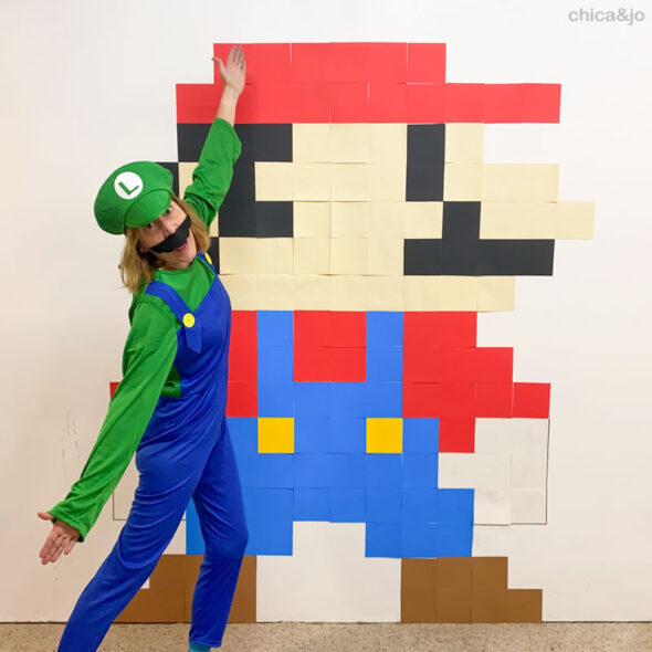 super mario brothers 8bit pixel art - party decor backdrop