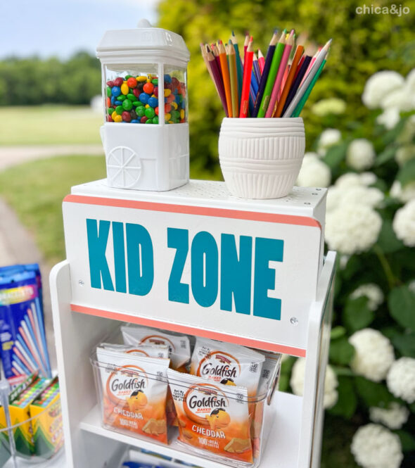 wedding activities for kids at a reception - kid zone sign