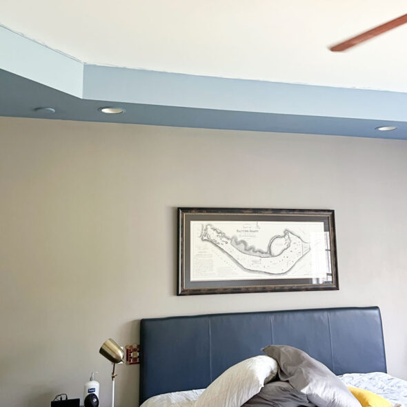 bedroom makeover painting tray ceiling