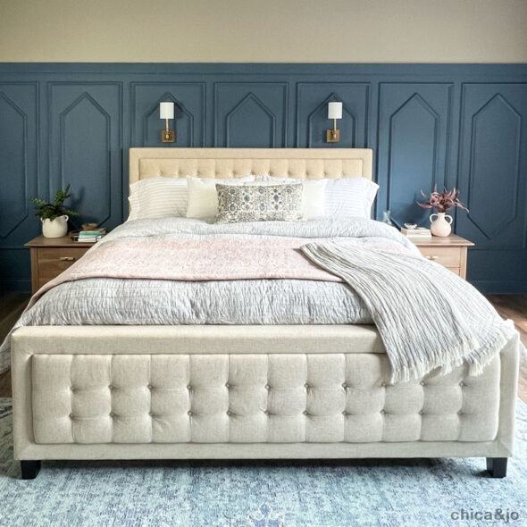 bedroom makeover new upholstered bed