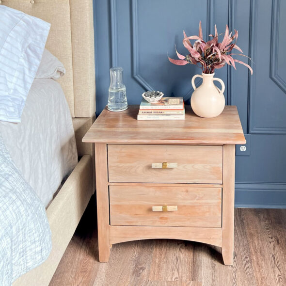 bedroom makeover refinished nightstands