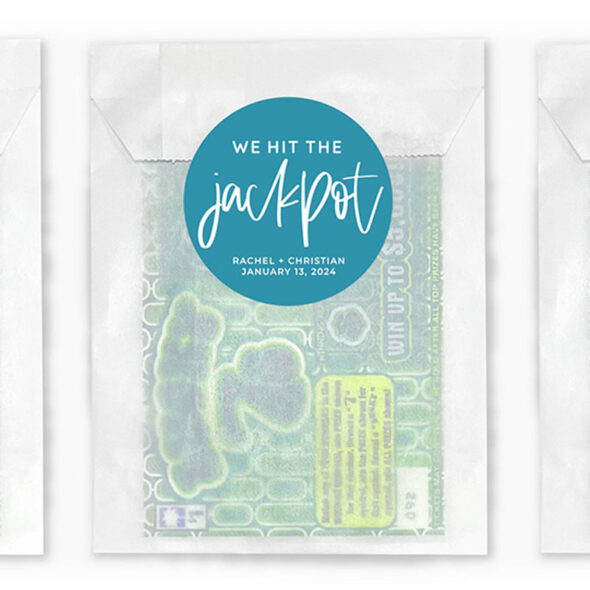 lottery ticket wedding favors - we hit the jackpot