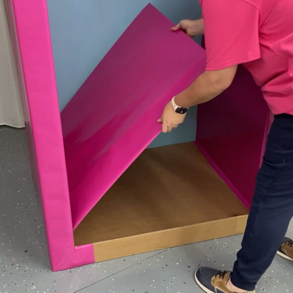 DIY Barbie box photo booth - covering the box bottom
