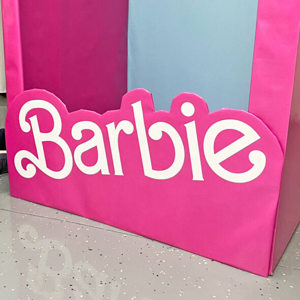 DIY Barbie box photo booth - printable Barbie sign