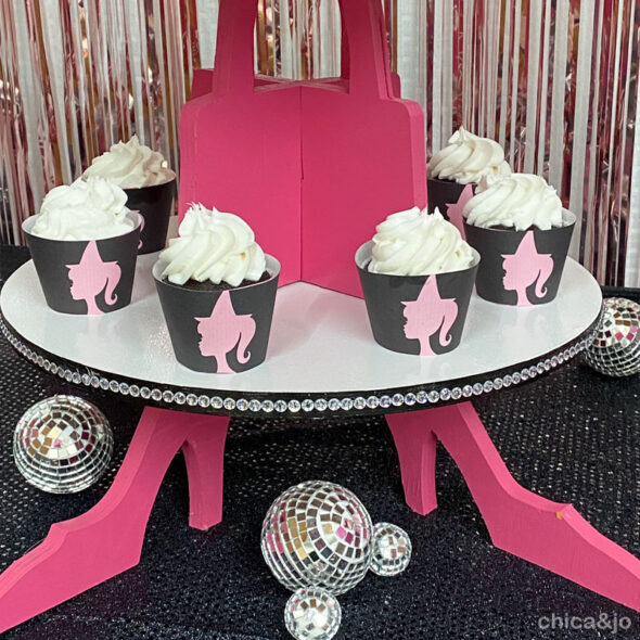 Barbie Halloween Party Decor - barbie cupcakes