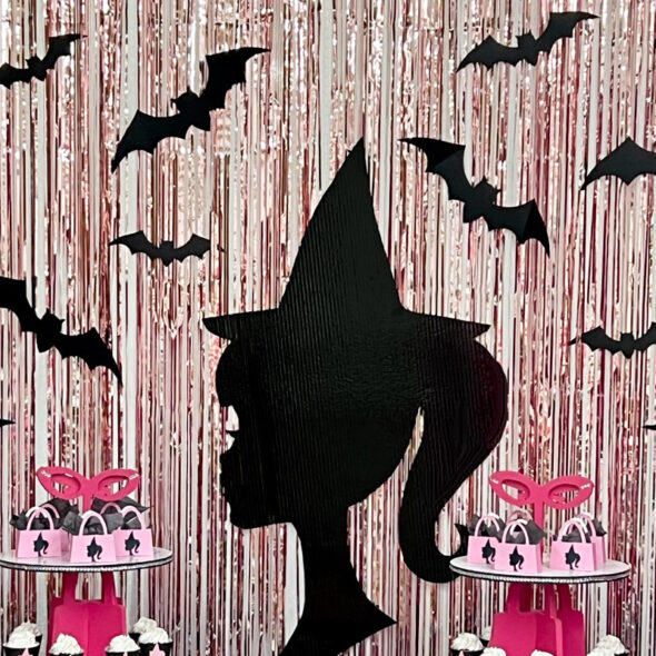 Barbie Halloween Party Decor - paper bats