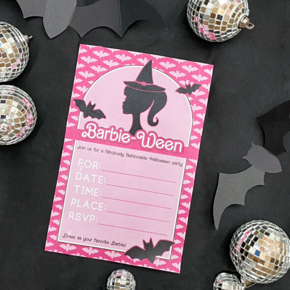 Barbie Halloween Party Decor - invitation