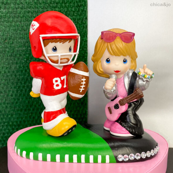 altered precious moments - taylor swift and travis kelce