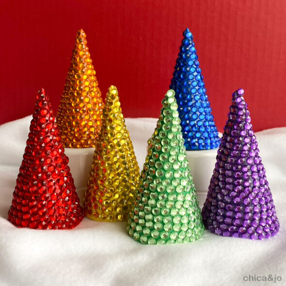 DIY Rhinestone Christmas Trees